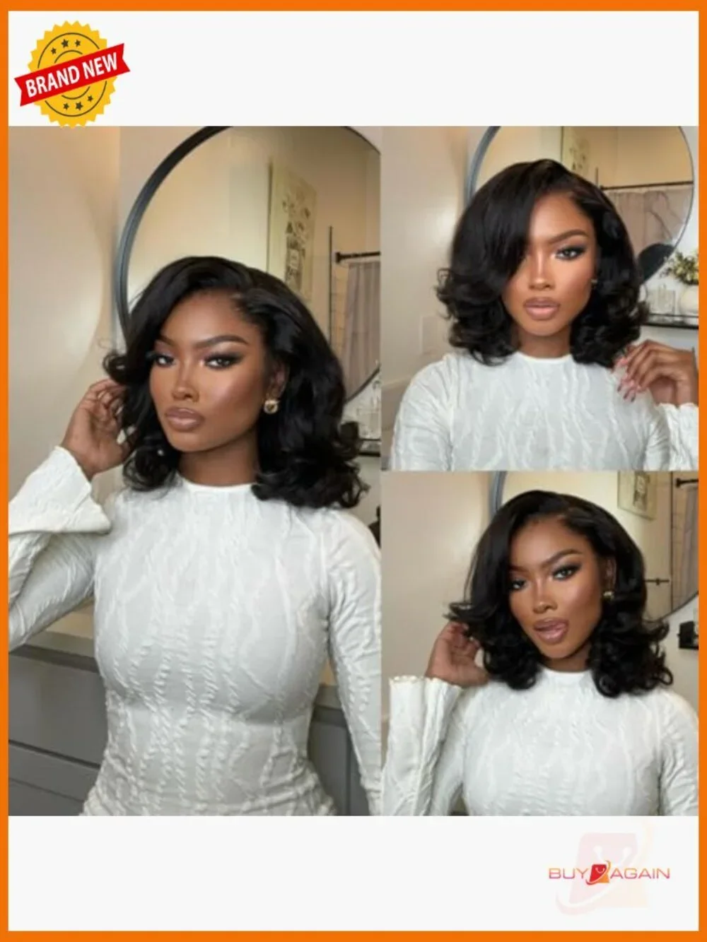 6x5 Lace Front Bob Wig Human Hair Pre-Bleached Knots Glueless Natural Black